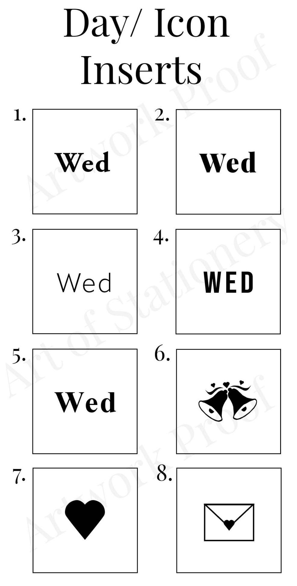 Square Insert Specify if you would like matching "Wed" or Icon